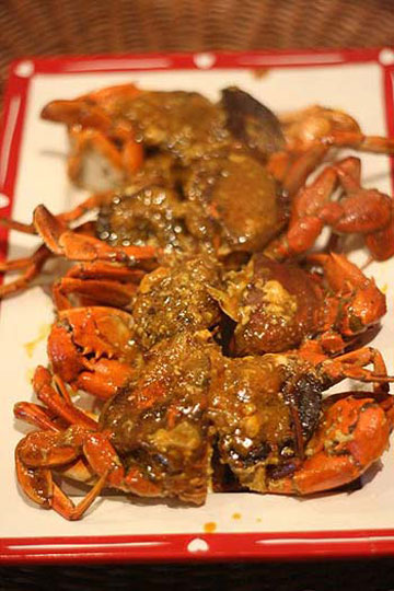 Món ăn: Hít hà cua lột xốt cay