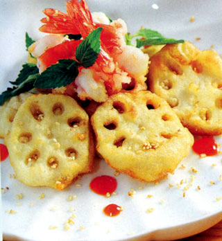 Món ăn: Củ sen xốt tôm