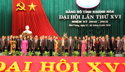 Đại hội đại biểu Đảng bộ tỉnh Khánh Hòa lần thứ XVI, nhiệm kỳ 2010 - 2015 thành công tốt đẹp