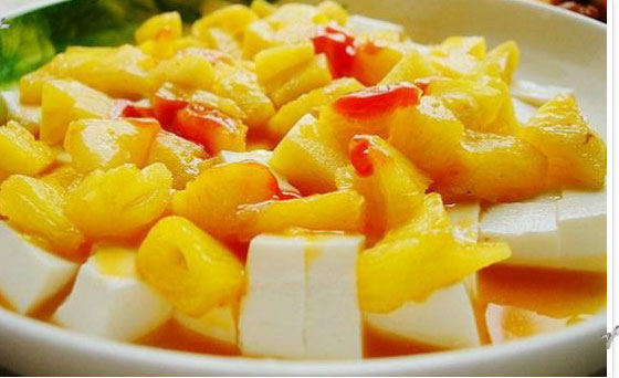 Món ăn: Đậu phụ xốt dứa tươi