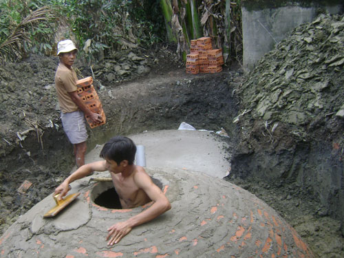 Các công trình khí sinh học chưa thu hút được người dân đầu tư.