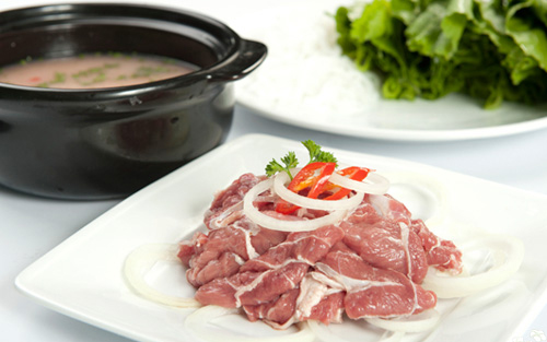 Món ăn: Bắp bò nhúng chanh muối