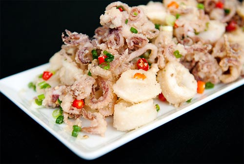 Món ăn: Cay ấm mực rang muối