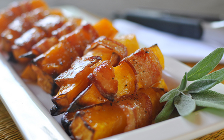 Món ăn: Thịt ba chỉ cuộn bí đỏ