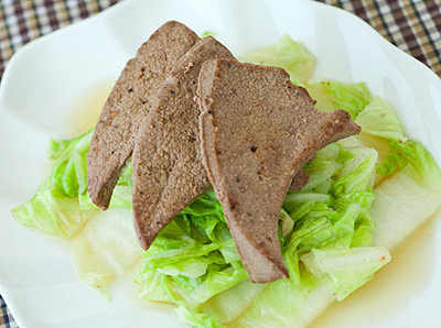 Món ăn: Cải thảo xào gan heo