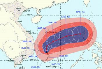 Có 6 loại tin báo bão và 3 loại tin báo lũ