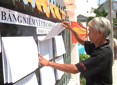 Các xã, phường, thị trấn trong tỉnh Khánh Hòa niêm yết danh sách cử tri