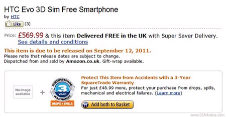 HTC EVO 3D bắt đầu nhận đơn đặt hàng trên Amazon. 