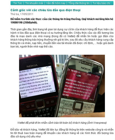 Mạo danh nhà mạng để lừa đảo