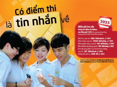 Viettel cung cấp dịch vụ thông tin điểm thi đại học