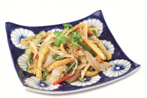 Món ăn: Bắp non trộn gân bò