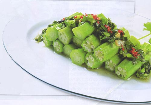 Món ăn: Đậu bắp hấp mỡ hành