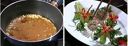 Món ăn: Mực ống dồn thịt hấp xốt me