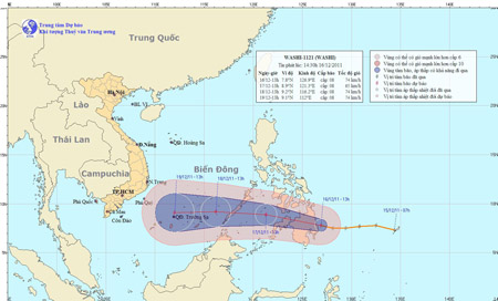 Dự báo đường đi của bão (Trung tâm Dự báo KTTVTW) 