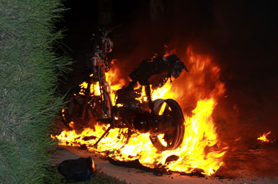 Nha Trang: Thêm một xe máy bốc cháy