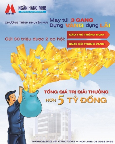 MHB triển khai chương trình khuyến mãi “May túi ba gang đựng vàng đựng lãi”