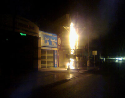  Hiện trường vụ cháy trụ điện T40.