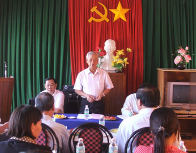  Đồng chí Nguyễn Chiến Thắng phát biểu tại buổi làm việc.