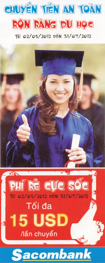 “Chuyển tiền an toàn - Rộn ràng du học” tại Sacombank