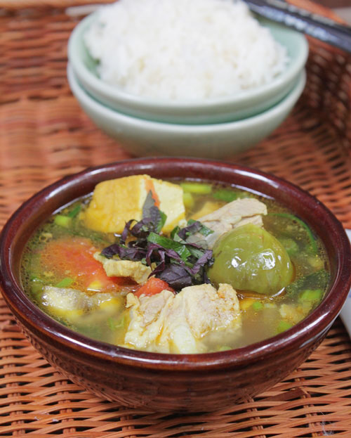 Món ăn: Canh cà bát nấu bung với sườn non