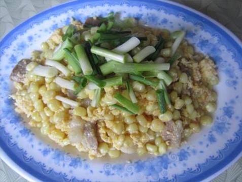 Món ăn: Ngô nếp non xào trứng