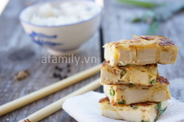 Món ăn: Trứng tráng đậu phụ