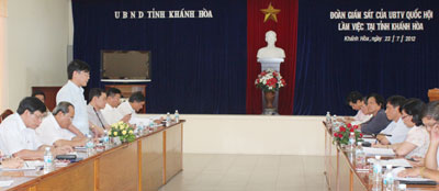 Làm việc với lãnh đạo tỉnh Khánh Hòa