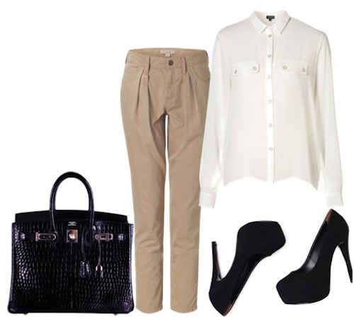 Phối 5 phong cách với quần khaki màu be