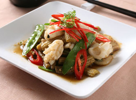 Món ăn: Mực xào bắp bao tử