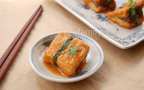 Món ăn: Đậu nhồi thịt xốt cà chua giòn sựt sựt