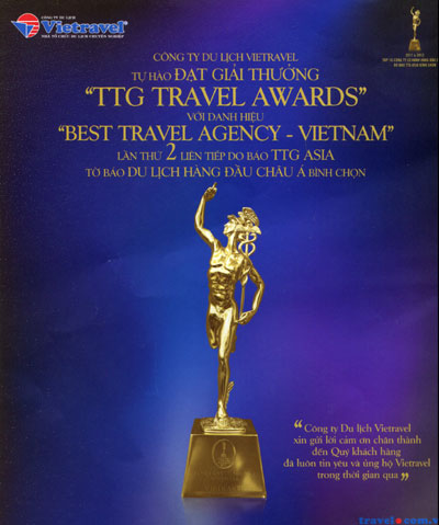 Hai năm liên tiếp đạt giải thưởng TTG Travel Awards