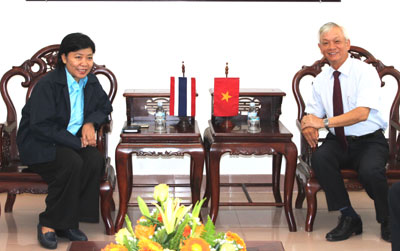 : Đồng chí Nguyễn Chiến Thắng tiếp bà Panpimon Suwannapongse.