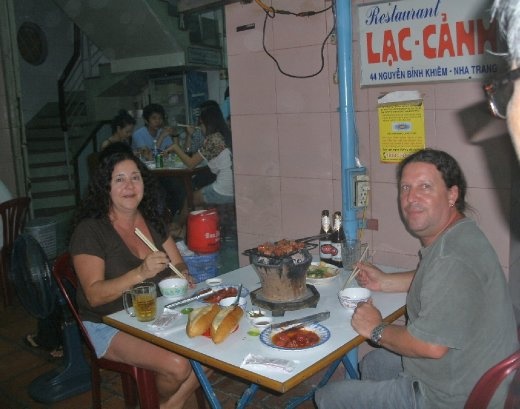 Tourists enjoying dinner at Lac Canh Restaurant.