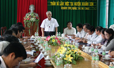 Lãnh đạo tỉnh Khánh Hòa làm việc tại huyện Khánh Sơn và Khánh Vĩnh