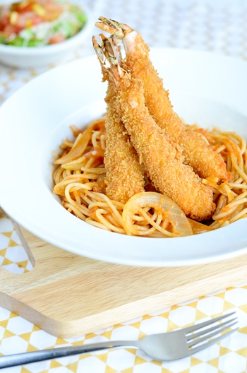 Món ăn: Mì Ý tôm chiên giòn kiểu Nhật