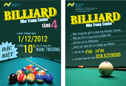 Nha Trang Center khai trương Câu lạc bộ Billiard cao cấp