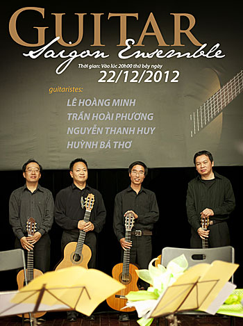 Thanh Huy, Trần Hoài Phương, Lê Minh Hoàng và Huỳnh Bá Thơ, bốn tay guitar sẽ ra mắt “Guitar Concert” vào tối 22/12 tại Hà Nội