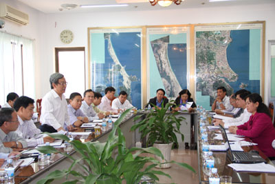 Ông Lê Xuân Thân phát biểu tại buổi làm việc.