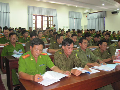 Tổ chức tập huấn cho lực lượng bảo vệ