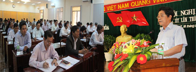 Quang cảnh Hội nghị Tỉnh ủy lần thứ 12.