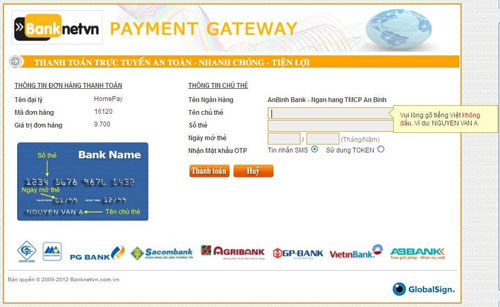 Triển khai dịch vụ thanh toán trực tuyến qua Cổng Banknetvn