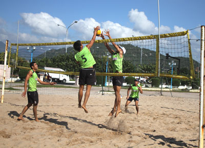 Sports players actively practice for national events