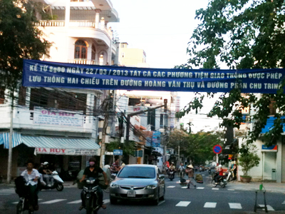 Đường Phan Chu Trinh và Hoàng Văn Thụ (TP. Nha Trang) thành đường 2 chiều