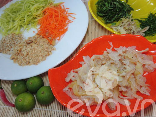 Món ăn: Nộm sứa cóc xanh ngon giòn