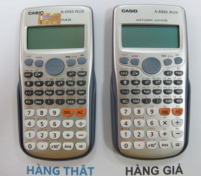 Máy tính Casio giả giống hệt hàng thật.