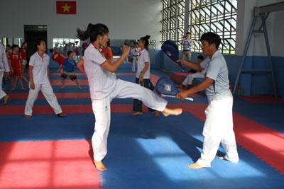 IMG_6244/ Một buổi tập của các vận động viên trẻ đội tuyển Taekwondo tỉnh.