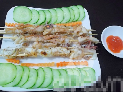 Món ăn: Làm món mực xiên nướng