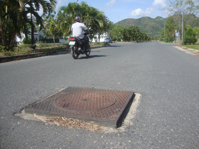 Hố ga cao hơn mặt đường