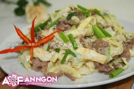 Món ăn: Thịt bò xào măng tươi và su su