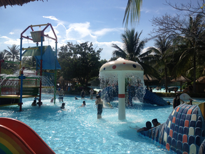 Going swimming in summer